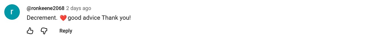 Real YouTube comment